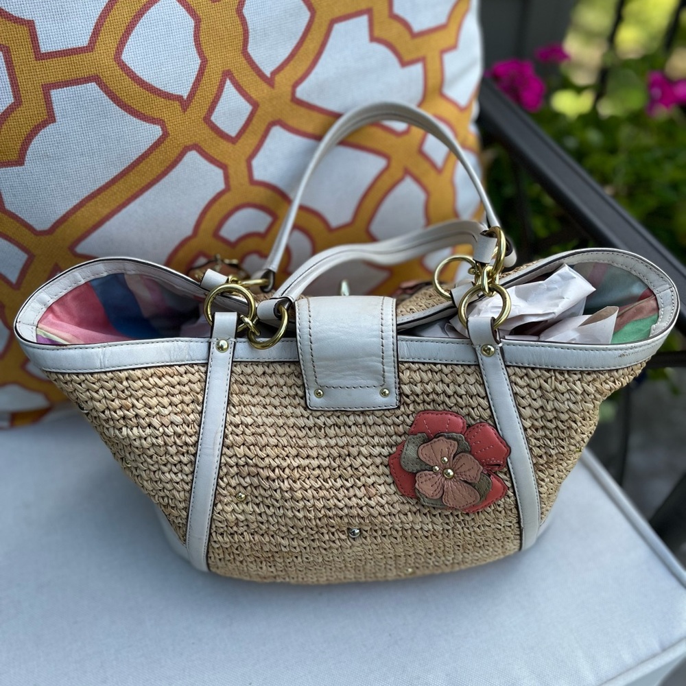 Coach Hampton Embellished Weekend Straw bag - Picture 6 of 11